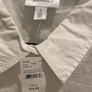 **NEW**Motherhood Maternity White button down shirt